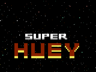 Super Huey title screen for Commodore 64
